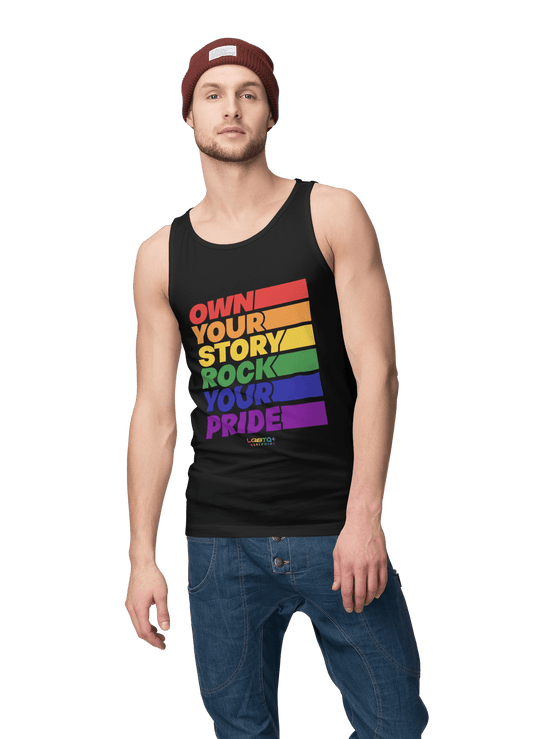 LGBTQWorldwide - ,,ROCKYOURPRIDE'' DTG, Eco-friendly, Men's Clothing, Neck Labels, Organic, Recycled, Slim fit, Sustainable, Tank Tops, Tanke, Vegan lgbtq Bekleidung Accessoires unisex Zubehör