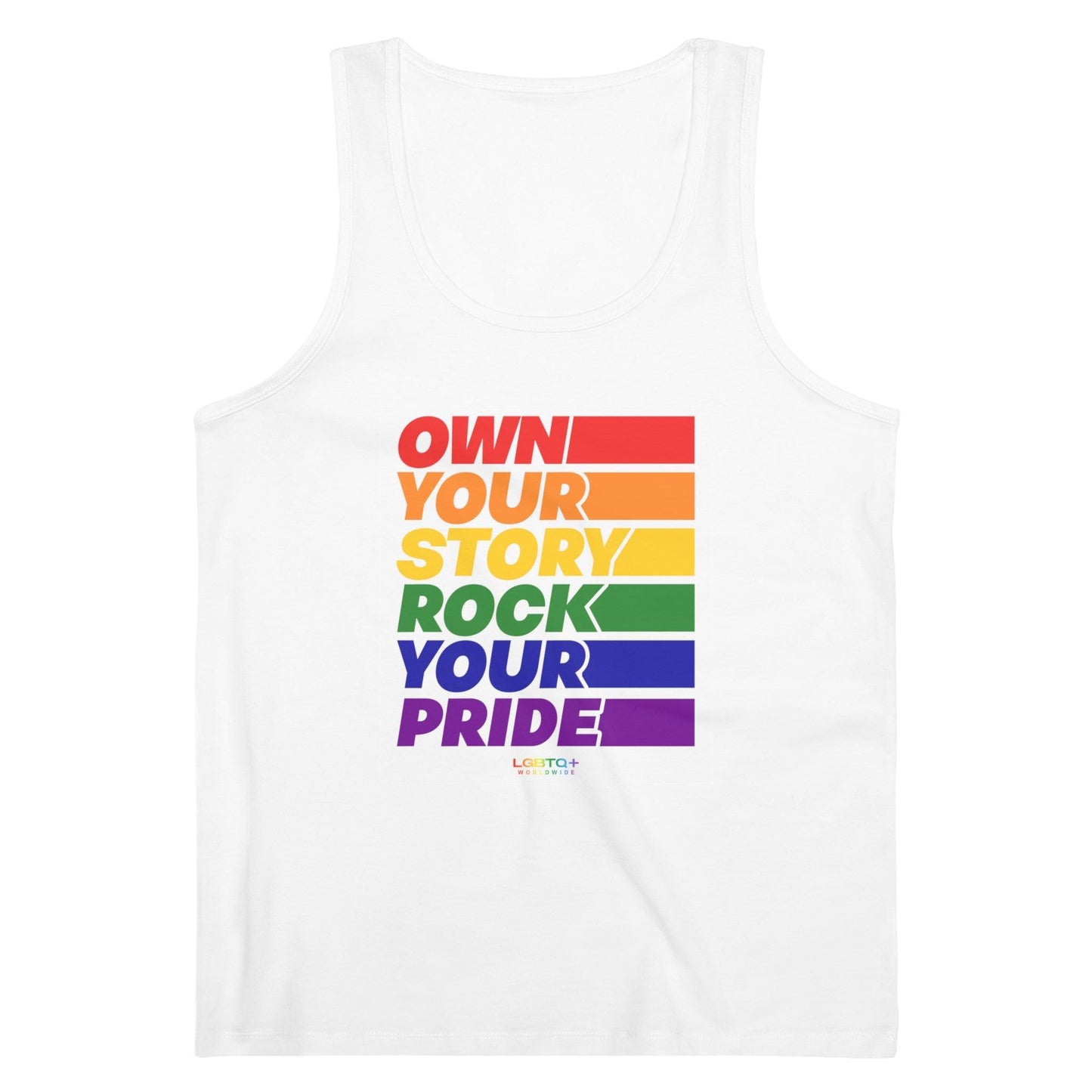 LGBTQWorldwide - ,,ROCKYOURPRIDE'' DTG, Eco-friendly, Men's Clothing, Neck Labels, Organic, Recycled, Slim fit, Sustainable, Tank Tops, Tanke, Vegan lgbtq Bekleidung Accessoires unisex Zubehör