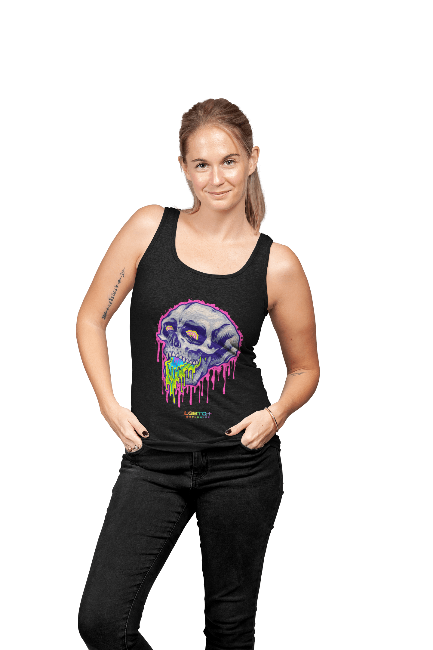 LGBTQWorldwide - ,,SKULL HEAD'' DTG, Eco-friendly, Men's Clothing, Neck Labels, Organic, Recycled, Slim fit, Sustainable, Tank Tops, Tanke, Vegan lgbtq Bekleidung Accessoires unisex Zubehör