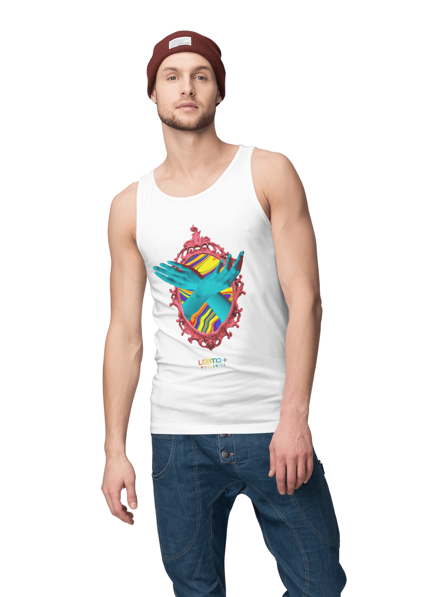 LGBTQWorldwide - ,,SPIEGEL'' DTG, Eco-friendly, Men's Clothing, Neck Labels, Organic, Recycled, Slim fit, Sustainable, Tank Tops, Tanke, Vegan lgbtq Bekleidung Accessoires unisex Zubehör