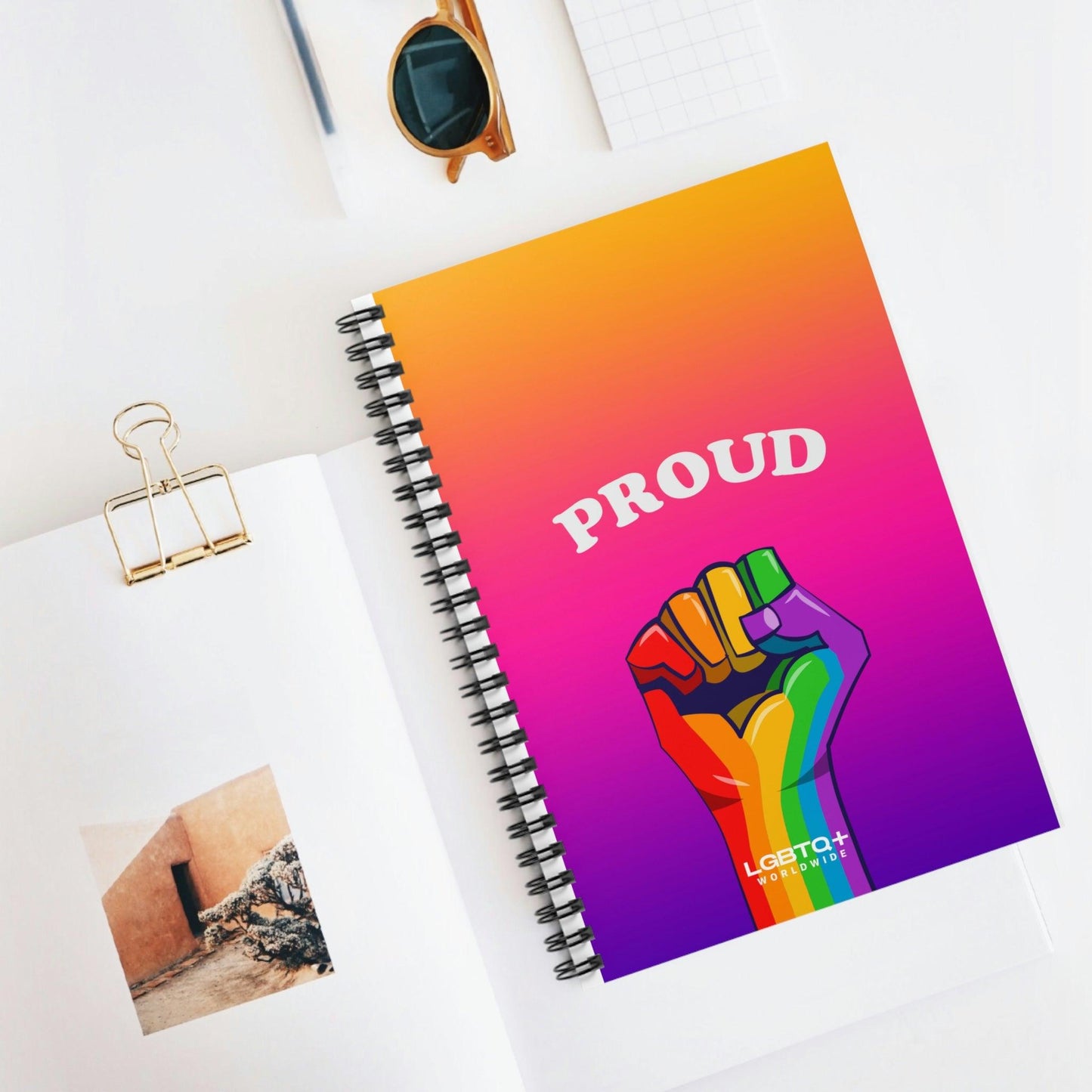 LGBTQWorldwide - Spiral Notebook - Ruled Line Home & Living, Journals, Journals & Notebooks, Notebooks, Paper, Spiral, Stationery lgbtq Bekleidung Accessoires unisex Zubehör