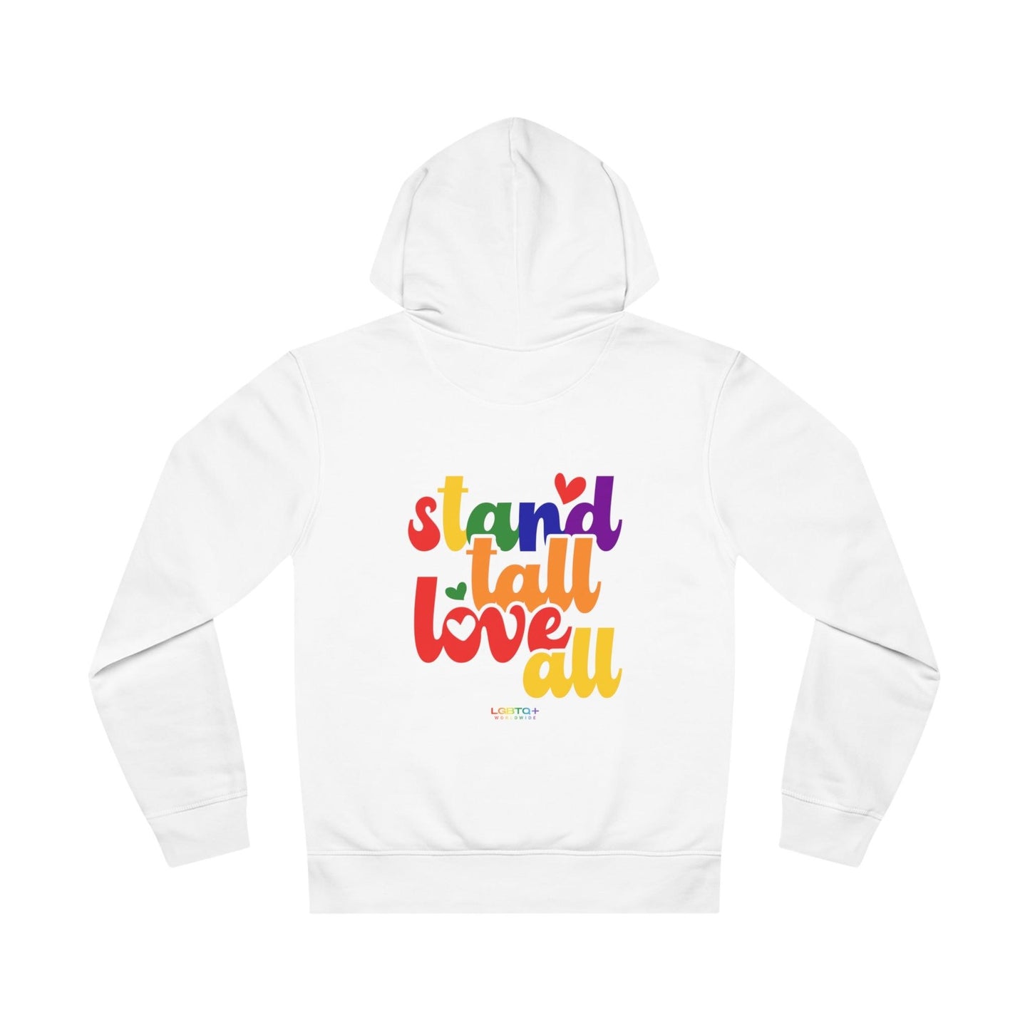 LGBTQWorldwide - ,,STANDTALLOVERALL'' DTG, Eco-friendly, Hoodies, Last, Men's Clothing, Recycled, Unisex, Vegan, Women's Clothing lgbtq Bekleidung Accessoires unisex Zubehör