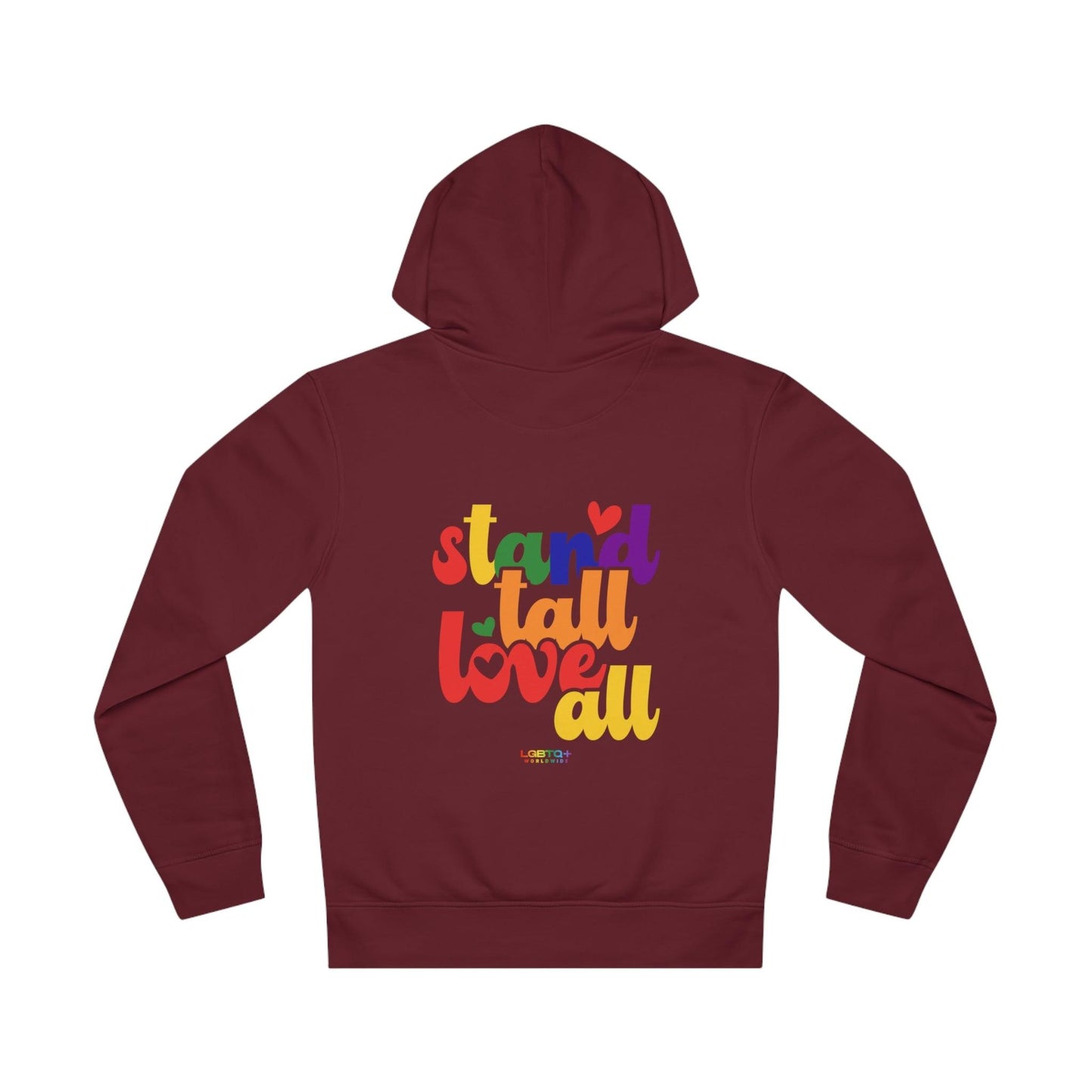 LGBTQWorldwide - ,,STANDTALLOVERALL'' DTG, Eco-friendly, Hoodies, Last, Men's Clothing, Recycled, Unisex, Vegan, Women's Clothing lgbtq Bekleidung Accessoires unisex Zubehör