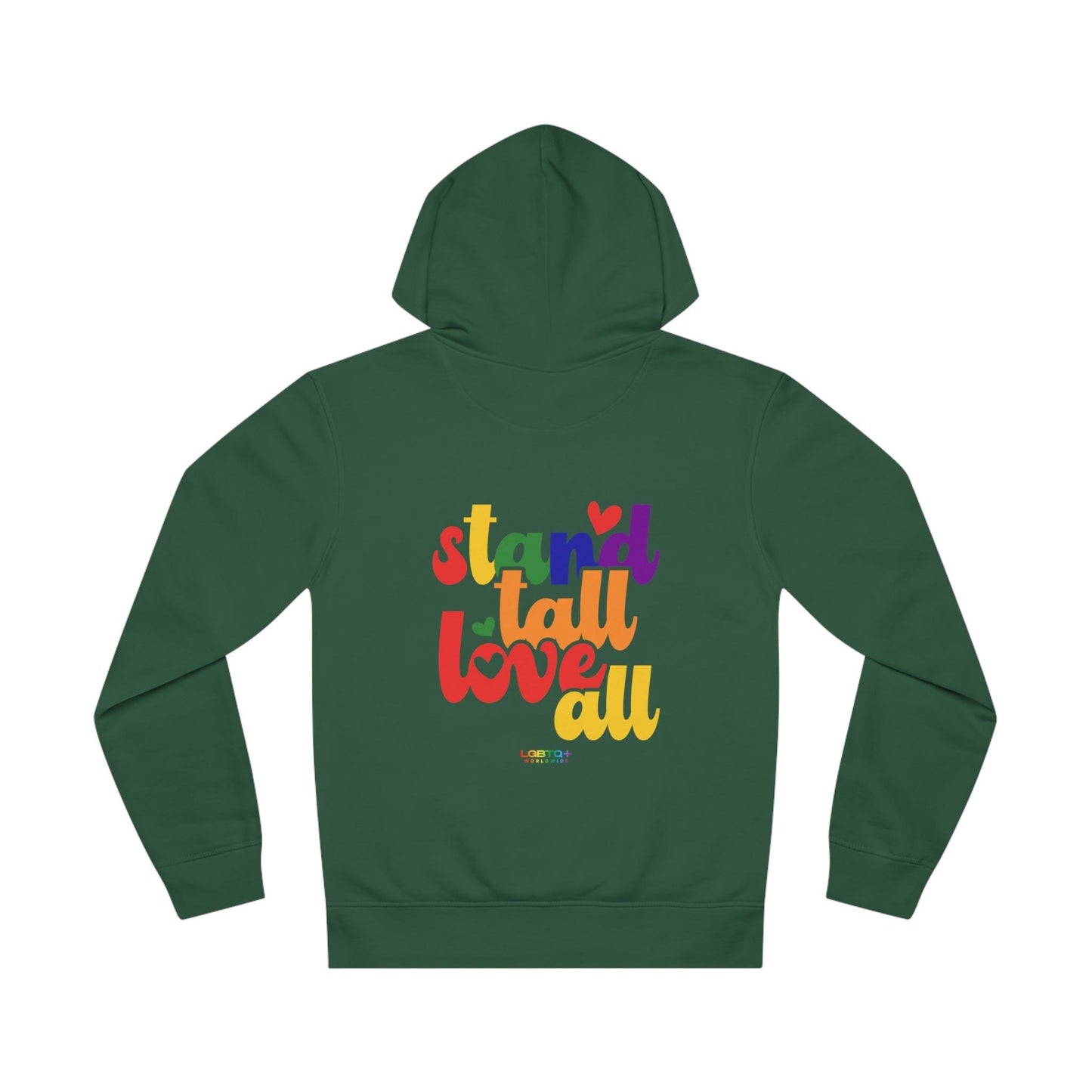 LGBTQWorldwide - ,,STANDTALLOVERALL'' DTG, Eco-friendly, Hoodies, Last, Men's Clothing, Recycled, Unisex, Vegan, Women's Clothing lgbtq Bekleidung Accessoires unisex Zubehör