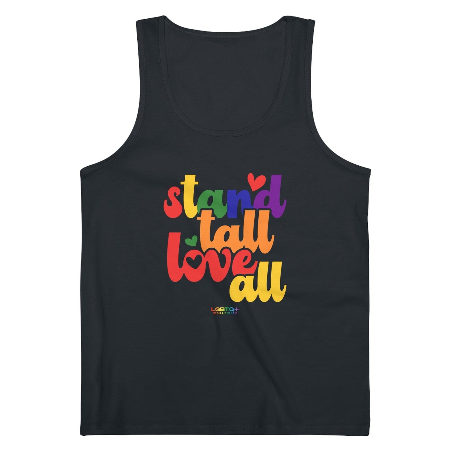 LGBTQWorldwide - ,,STANDTALLOVERALL'' DTG, Eco-friendly, Men's Clothing, Neck Labels, Organic, Recycled, Slim fit, Sustainable, Tank Tops, Tanke, Vegan lgbtq Bekleidung Accessoires unisex Zubehör