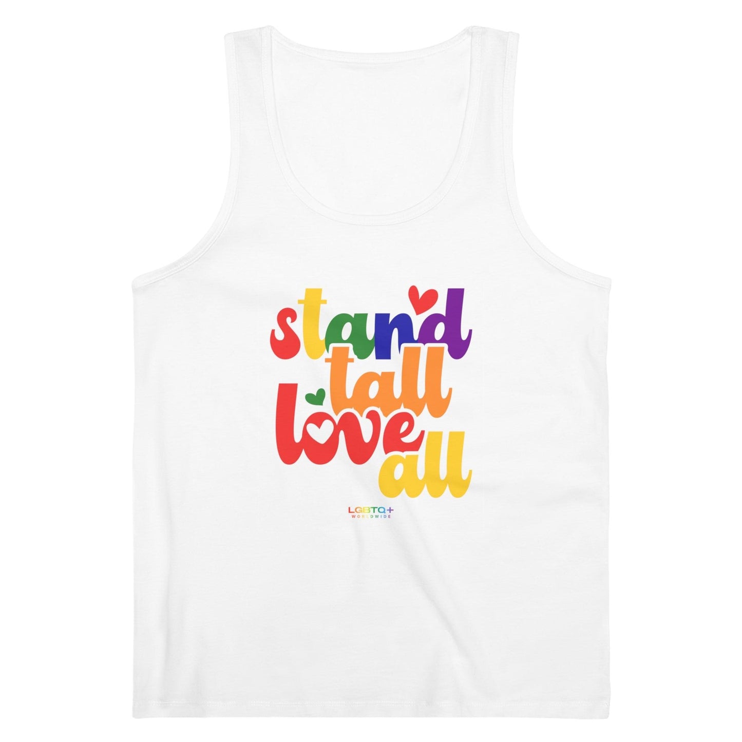 LGBTQWorldwide - ,,STANDTALLOVERALL'' DTG, Eco-friendly, Men's Clothing, Neck Labels, Organic, Recycled, Slim fit, Sustainable, Tank Tops, Tanke, Vegan lgbtq Bekleidung Accessoires unisex Zubehör