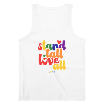 LGBTQWorldwide - ,,STANDTALLOVERALL'' DTG, Eco-friendly, Men's Clothing, Neck Labels, Organic, Recycled, Slim fit, Sustainable, Tank Tops, Tanke, Vegan lgbtq Bekleidung Accessoires unisex Zubehör