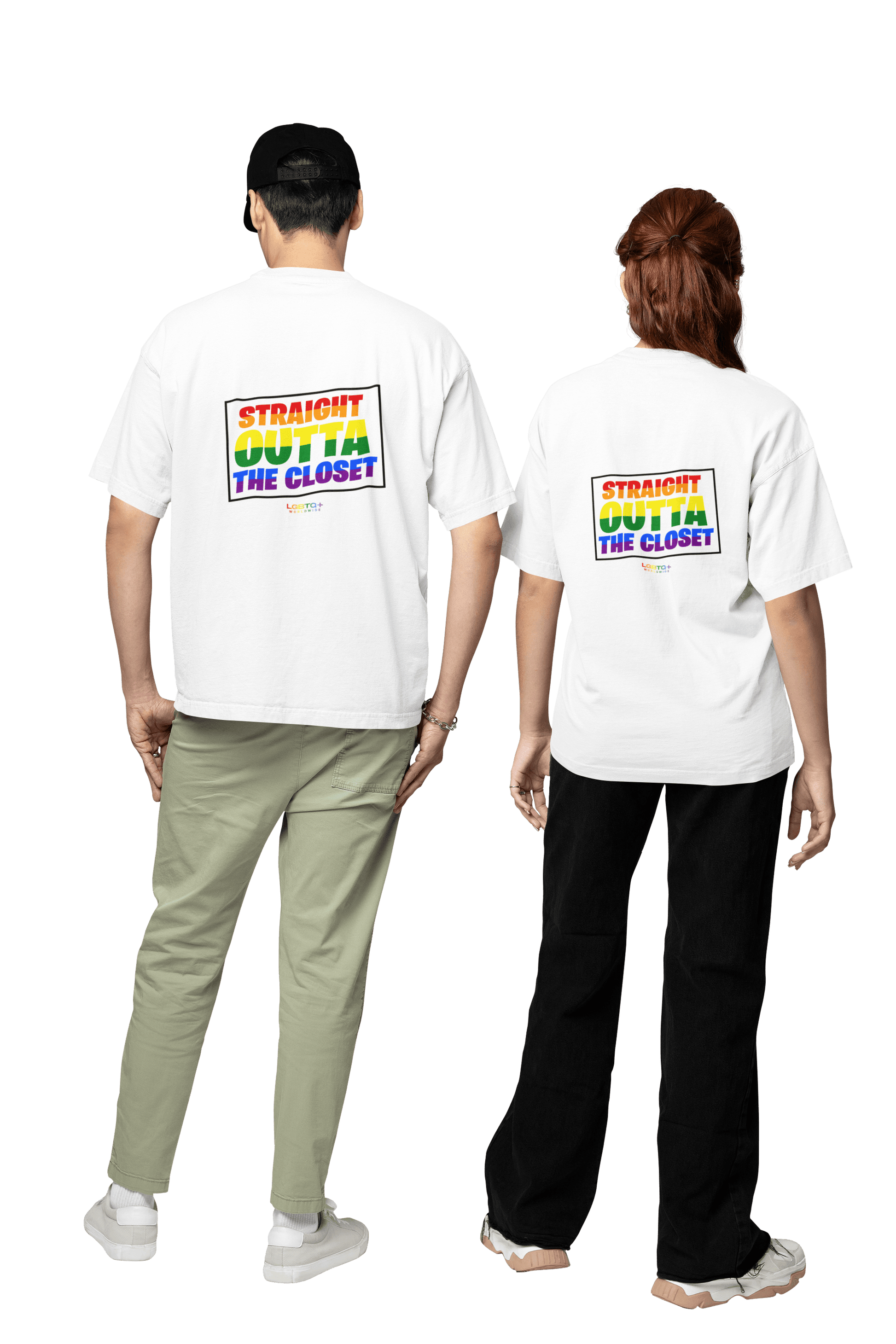 LGBTQWorldwide - ,,STRAIGHT OUTTA" Clothing, Cotton, Crew neck, DTG, Eco-friendly, Men's Clothing, Organic, Recycled, Regular fit, Sustainable, T-shirts, Unisex, Valentine's Day Picks, Vegan, Women's Clothing lgbtq Bekleidung Accessoires unisex Zubehör