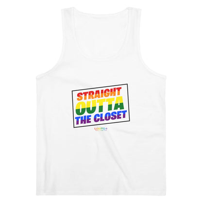 LGBTQWorldwide - ,,STRAIGHT OUTTA'' DTG, Eco-friendly, Men's Clothing, Neck Labels, Organic, Recycled, Slim fit, Sustainable, Tank Tops, Tanke, Vegan lgbtq Bekleidung Accessoires unisex Zubehör