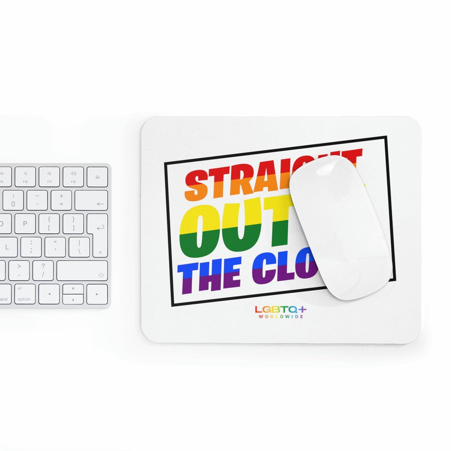 LGBTQWorldwide - ,,STRAIGHT OUTTA" Mauspad All, Desk, Home & Living, Mouse pad, Mouse Pads, Mousepad, tech lgbtq Bekleidung Accessoires unisex Zubehör