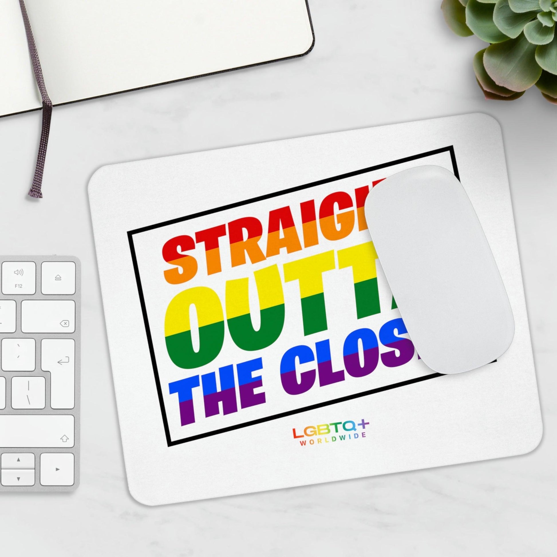 LGBTQWorldwide - ,,STRAIGHT OUTTA" Mauspad All, Desk, Home & Living, Mouse pad, Mouse Pads, Mousepad, tech lgbtq Bekleidung Accessoires unisex Zubehör