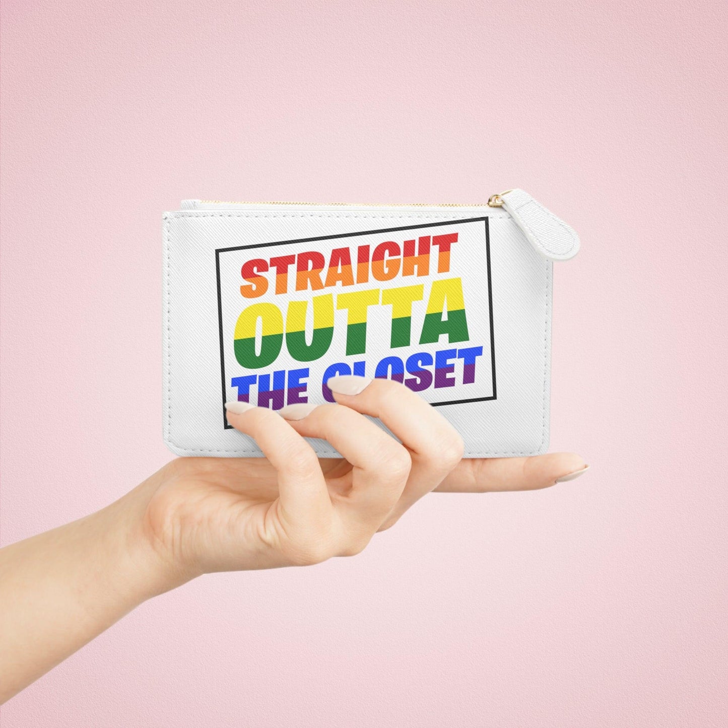 LGBTQWorldwide - ,,STRAIGHT OUTTA" Vegane Ledertasche Accessories, AOP, Assembled in the USA, Bags, Made in USA, mini bag, Vegan lgbtq Bekleidung Accessoires unisex Zubehör