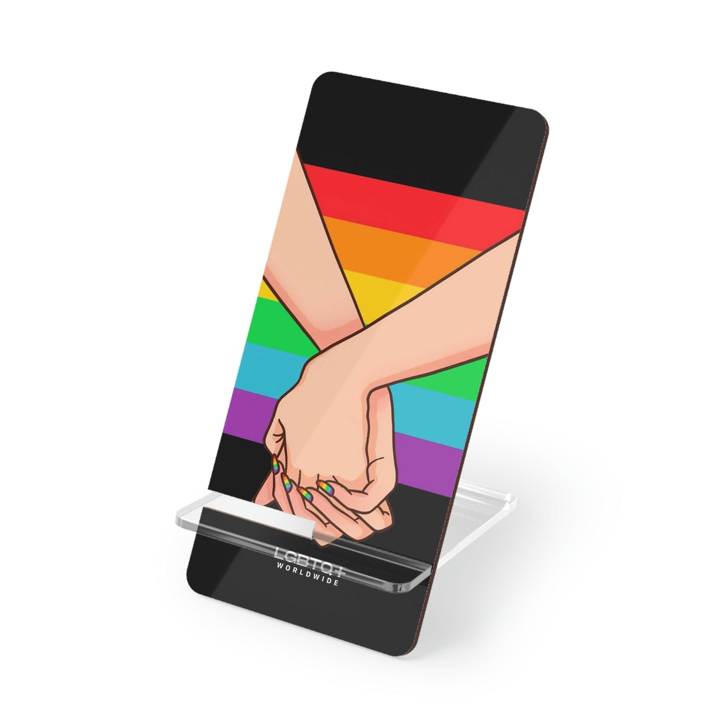 LGBTQWorldwide - ,,TOGETHER PRIDE" Handyhalter für Smartphones Accessories, all, Desk, Phone accessory, stand, tech, Tech Accessories lgbtq Bekleidung Accessoires unisex Zubehör