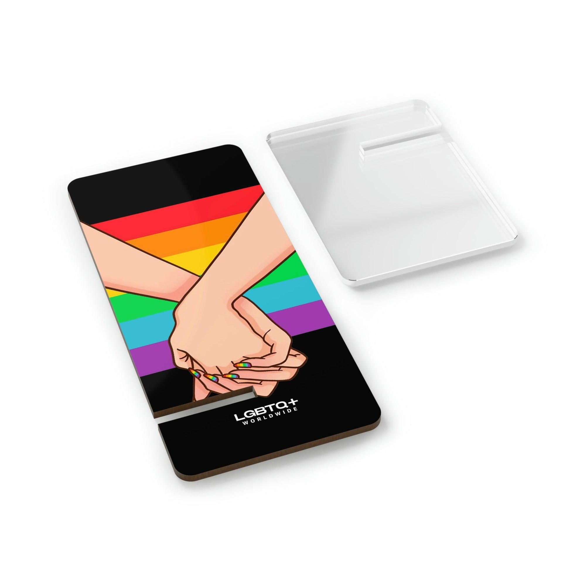 LGBTQWorldwide - ,,TOGETHER PRIDE" Handyhalter für Smartphones Accessories, all, Desk, Phone accessory, stand, tech, Tech Accessories lgbtq Bekleidung Accessoires unisex Zubehör