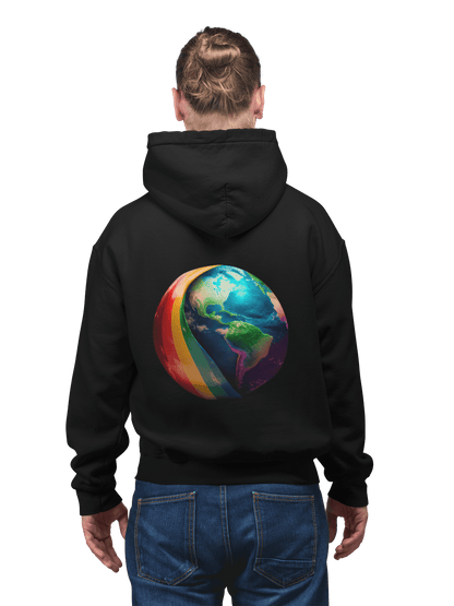 LGBTQWorldwide - ,,ZUKÜNFTIGE WELT" ai, DTG, Eco-friendly, Hoodies, Men's Clothing, Recycled, Unisex, Vegan, Women's Clothing lgbtq Bekleidung Accessoires unisex Zubehör