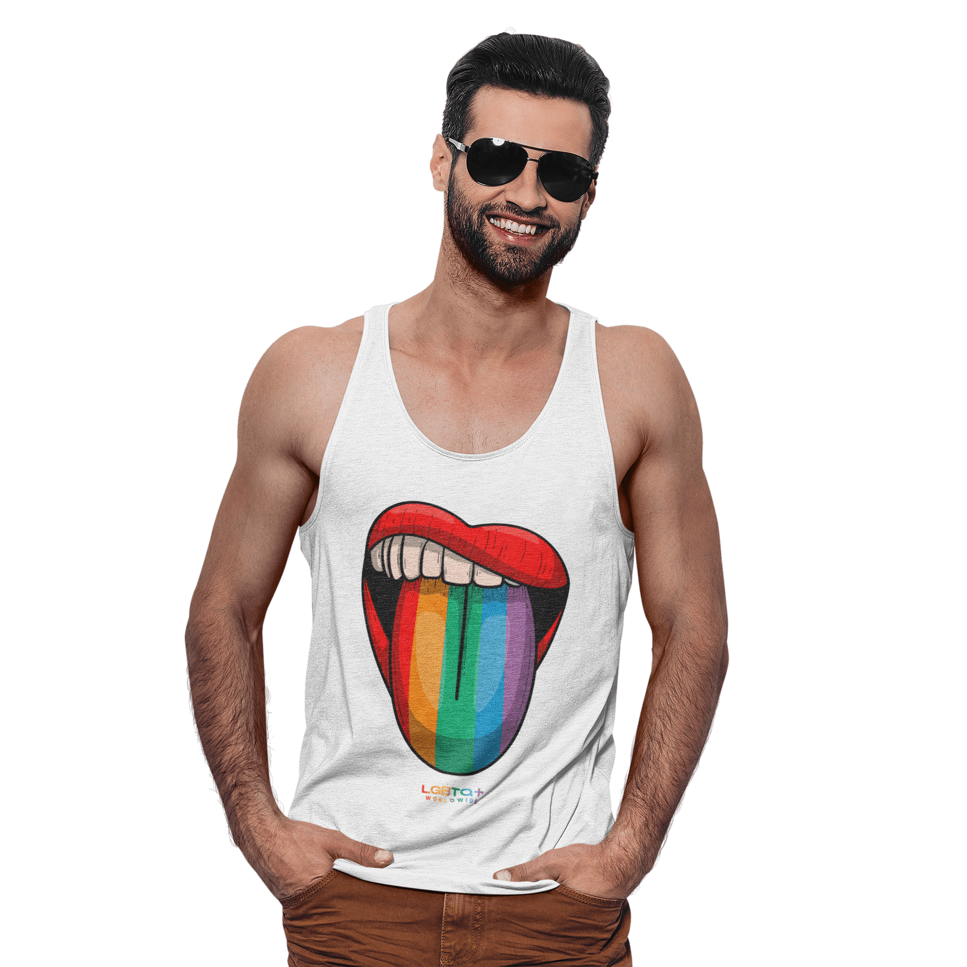 LGBTQWorldwide - ,,ZUNGE'' DTG, Eco-friendly, Men's Clothing, Neck Labels, Organic, Recycled, Slim fit, Sustainable, Tank Tops, Tanke, Vegan lgbtq Bekleidung Accessoires unisex Zubehör