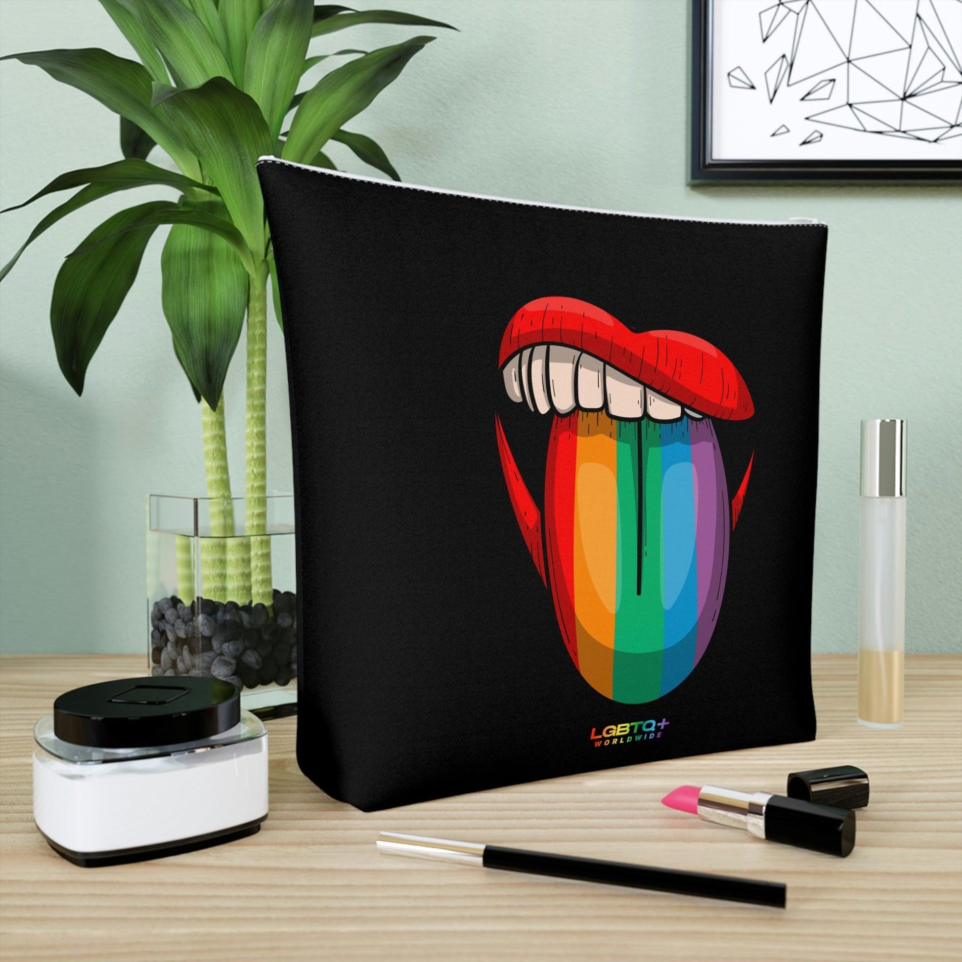 LGBTQWorldwide - ,,ZUNGE" Kosmetiktasche all, All Over Print, AOP, bag, Cosmetics, Home, Pouches, Sublimation, Travel Accessories, With zipper lgbtq Bekleidung Accessoires unisex Zubehör