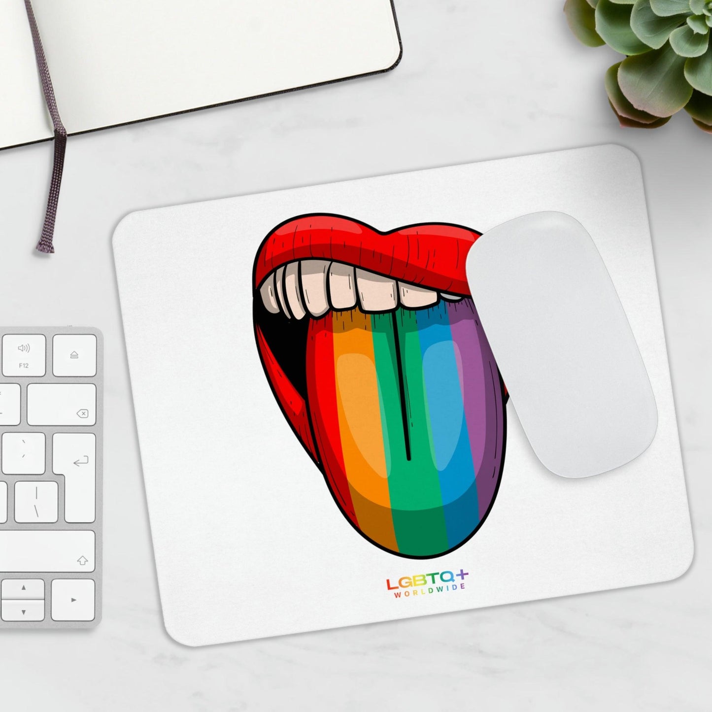 LGBTQWorldwide - ,,ZUNGE" Mauspad All, Desk, Home & Living, Mouse pad, Mouse Pads, Mousepad, tech lgbtq Bekleidung Accessoires unisex Zubehör