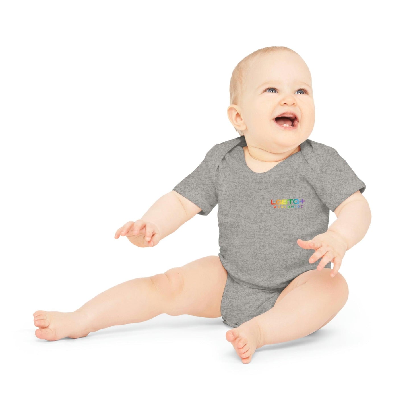 LGBTQWorldwide - ,,HAPPY ALIEN" Baby Organic Short Sleeve Bodysuit baby, Baby Clothing, DTG, Kids' Clothing, Onesies lgbtq Bekleidung Accessoires unisex Zubehör