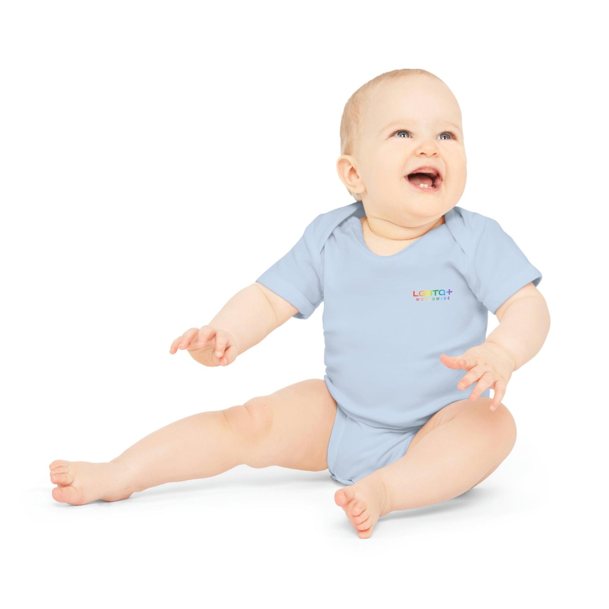 LGBTQWorldwide - ,,HAPPY ALIEN" Baby Organic Short Sleeve Bodysuit baby, Baby Clothing, DTG, Kids' Clothing, Onesies lgbtq Bekleidung Accessoires unisex Zubehör