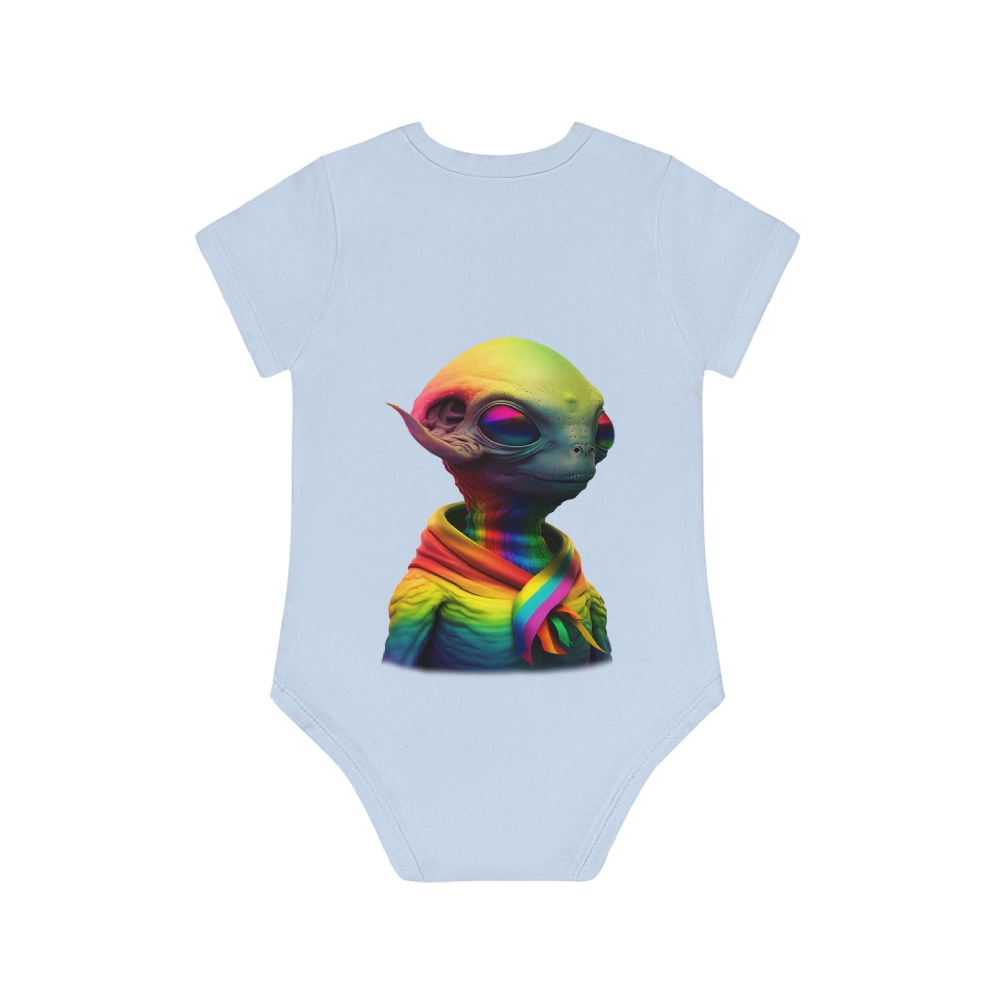 LGBTQWorldwide - ,,HAPPY ALIEN" Baby Organic Short Sleeve Bodysuit baby, Baby Clothing, DTG, Kids' Clothing, Onesies lgbtq Bekleidung Accessoires unisex Zubehör