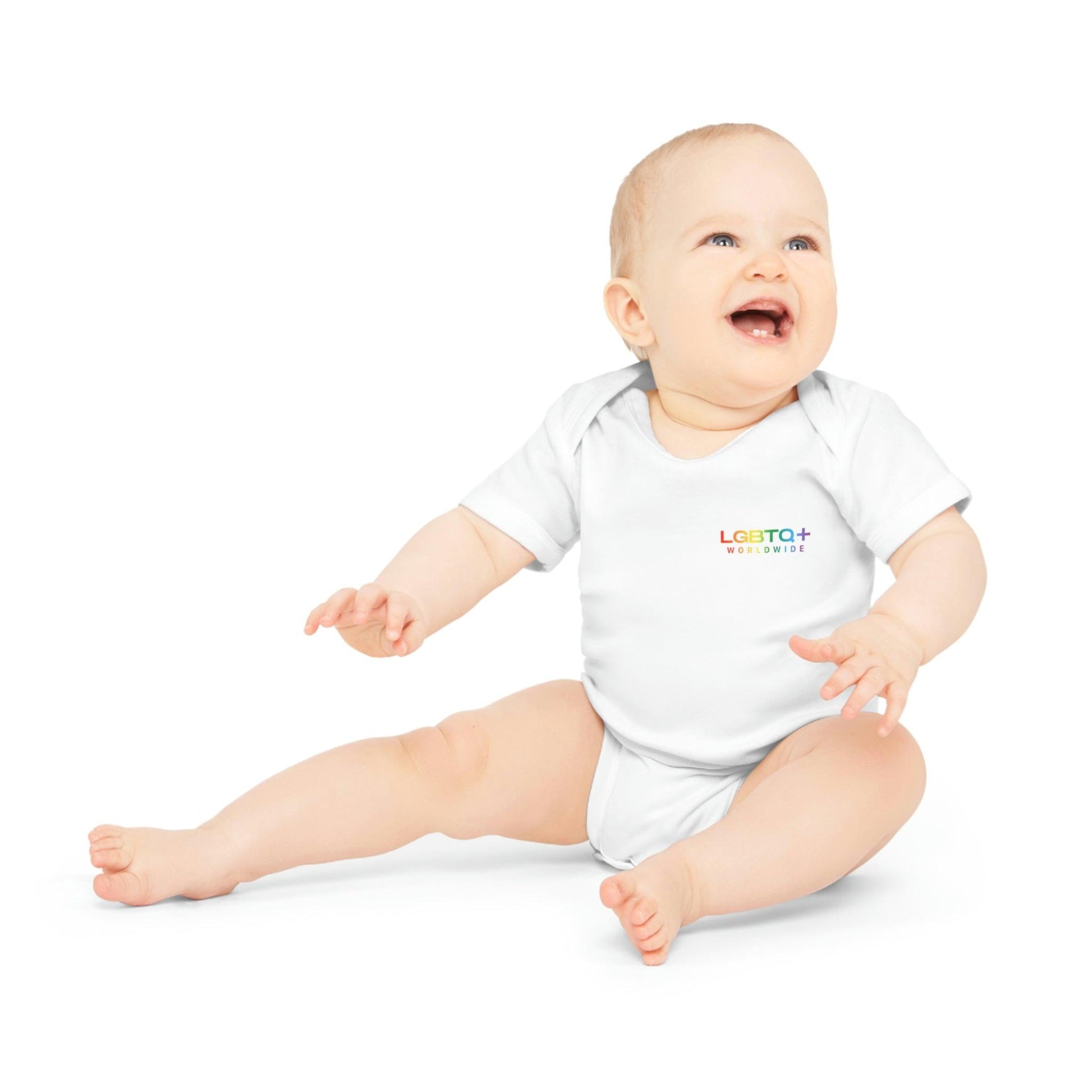 LGBTQWorldwide - ,,HAPPY ALIEN" Baby Organic Short Sleeve Bodysuit baby, Baby Clothing, DTG, Kids' Clothing, Onesies lgbtq Bekleidung Accessoires unisex Zubehör