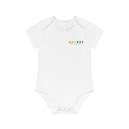 LGBTQWorldwide - ,,HAPPY ALIEN" Baby Organic Short Sleeve Bodysuit baby, Baby Clothing, DTG, Kids' Clothing, Onesies lgbtq Bekleidung Accessoires unisex Zubehör