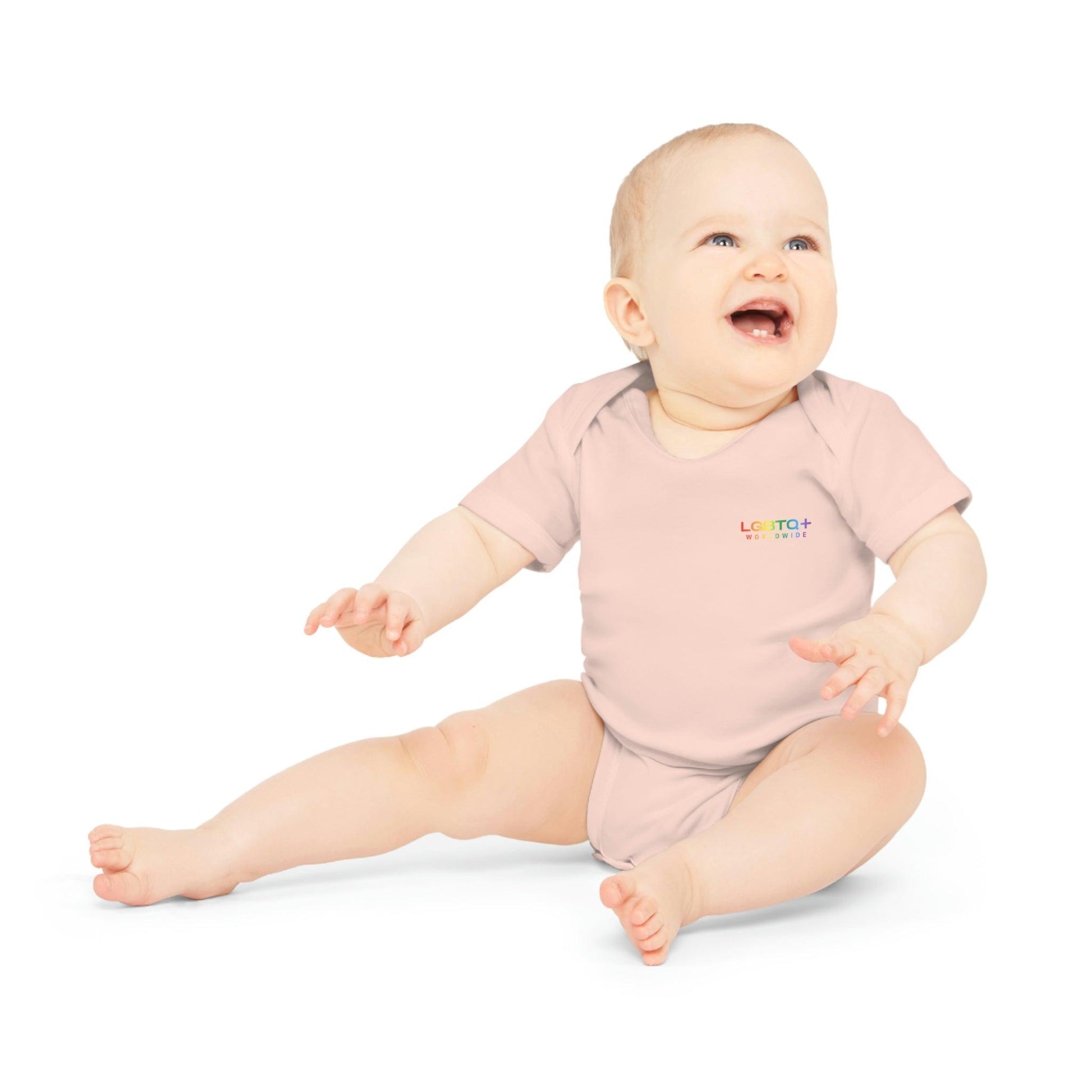 LGBTQWorldwide - ,,HAPPY ALIEN" Baby Organic Short Sleeve Bodysuit baby, Baby Clothing, DTG, Kids' Clothing, Onesies lgbtq Bekleidung Accessoires unisex Zubehör