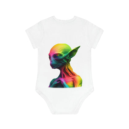 LGBTQWorldwide - ,,HAPPY ALIEN" Baby Organic Short Sleeve Bodysuit baby, Baby Clothing, DTG, Kids' Clothing, Onesies lgbtq Bekleidung Accessoires unisex Zubehör