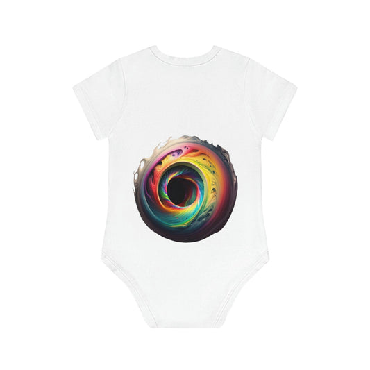 LGBTQWorldwide - ,,BLACK HOLE" Baby Organic Short Sleeve Bodysuit baby, Baby Clothing, DTG, Kids' Clothing, Onesies lgbtq Bekleidung Accessoires unisex Zubehör